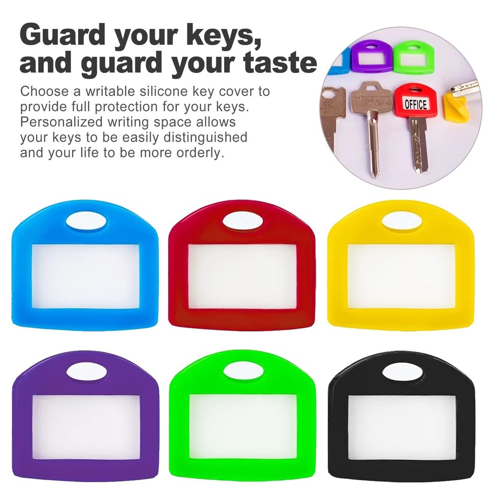 24 Pack Multi-Colored Key Identifiers with Soft Key Caps for House and Office