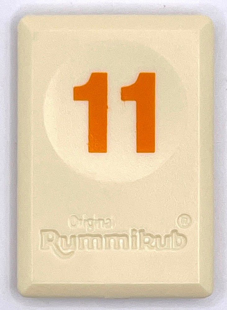 Rummikub Tile Orange 11 Game Replacement Smooth Number Engraved Back Pressman