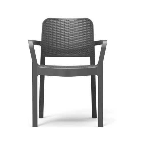Keter Beautiful Rattan Effect Graphite Stackable Garden Chair Resin