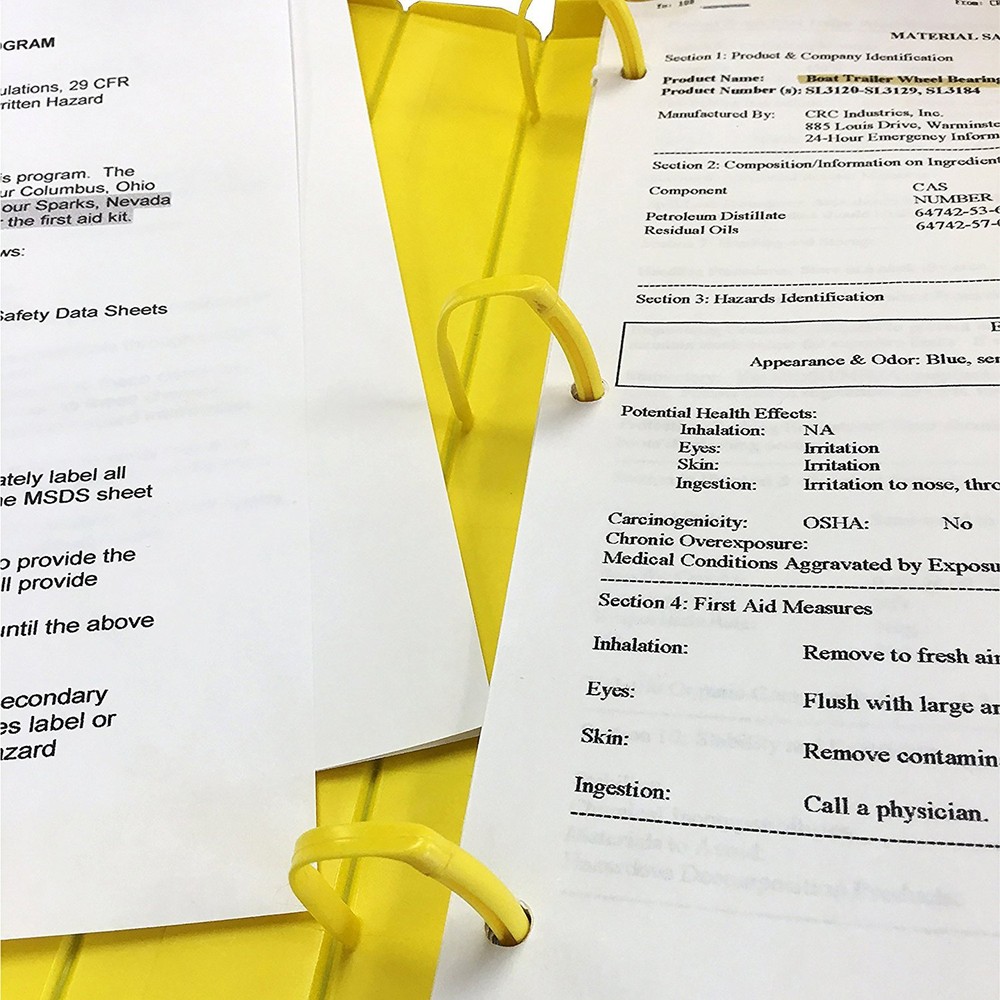 Bilingual - Safety Data Sheet Binder, 1.5" Capacity, Poly Rings, Fully Enclosed