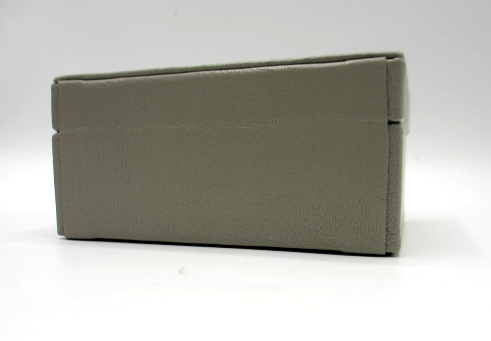 Leather Box Small Suede Lining Gray Graphic Image New