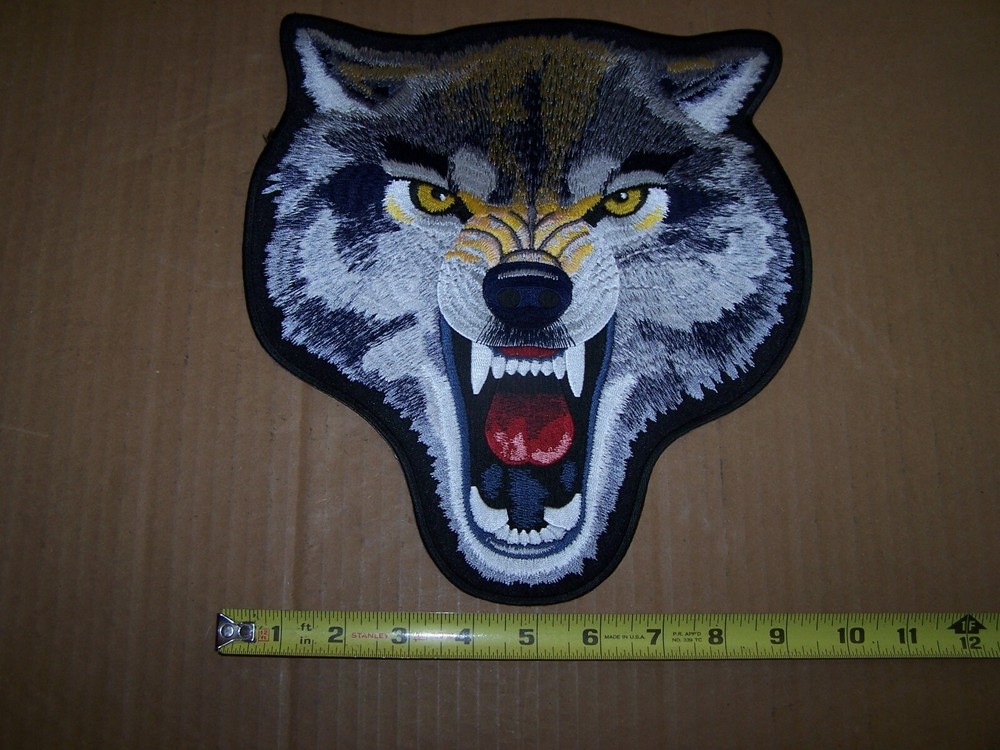Large Growling Wolf Biker Patch