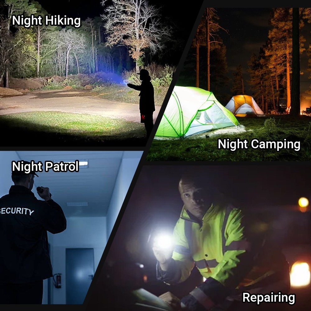 2PC 99000000LMS LED Flashlight Rechargeable Super Bright Pocket Torch Work Light