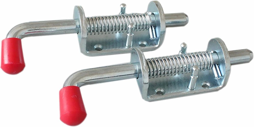 Durable 2 Pcs Spring Loaded Latch Pin Set, 1/2" Barrel Bolt for Doors & Trailers