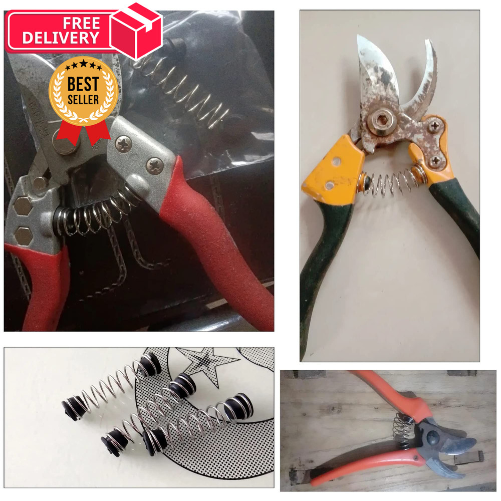 TorSor 3 Set Precision Pruner Spring Replacement with Rubber Base End Silver