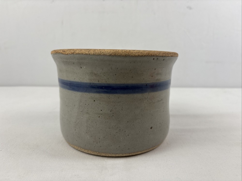 Studio Art Pottery Blue Stoneware Pots 2 Pc