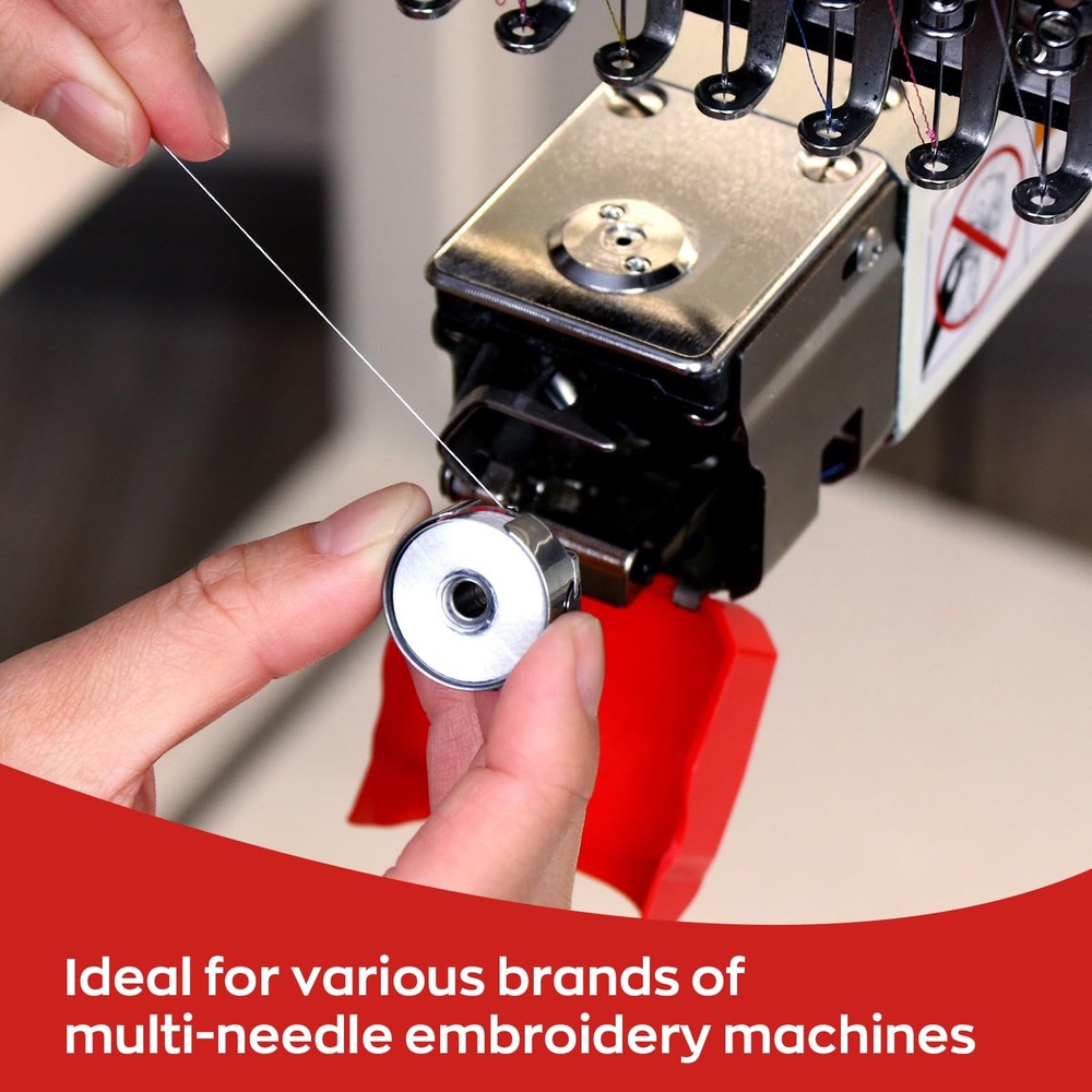 Prewound Bobbins White Sideless 144 PCS Size L SA155 75D/2 Polyester Thread