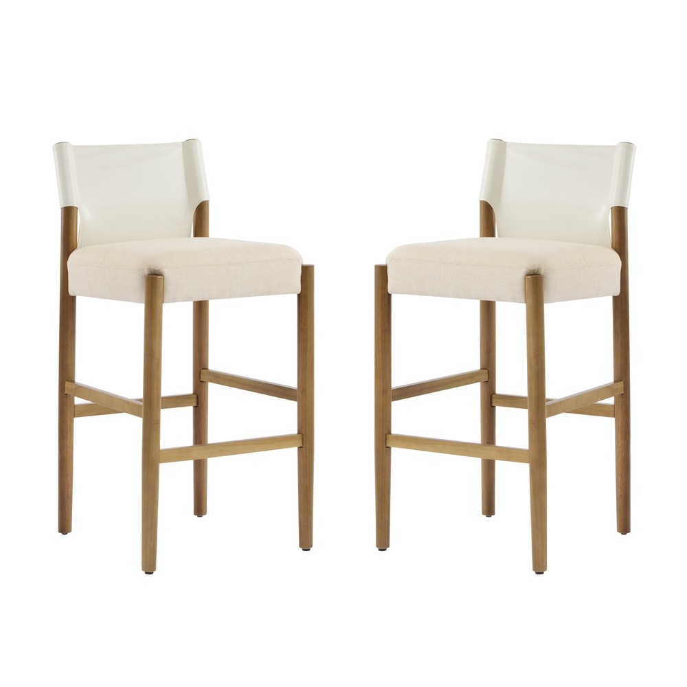 28.5'', Modern Solid Wood Bar Stool with Polyester Cushion - Minimalist