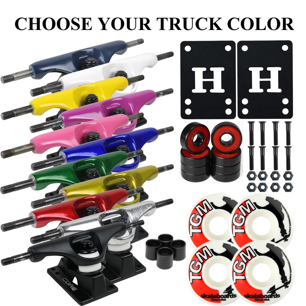 Core Skateboard Package 5.0"  Trucks with 52mm White Wheels + Components