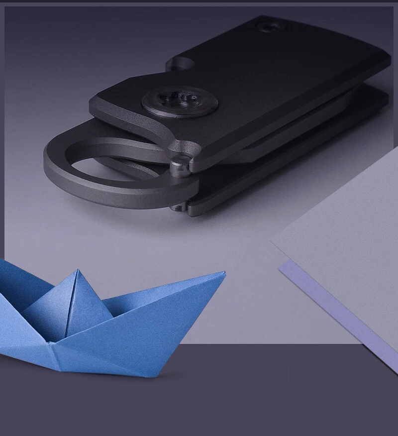 D2 Blade Titanium Knife Hook Mini Pocket EDC Tool Survival Folding Belt Keychain