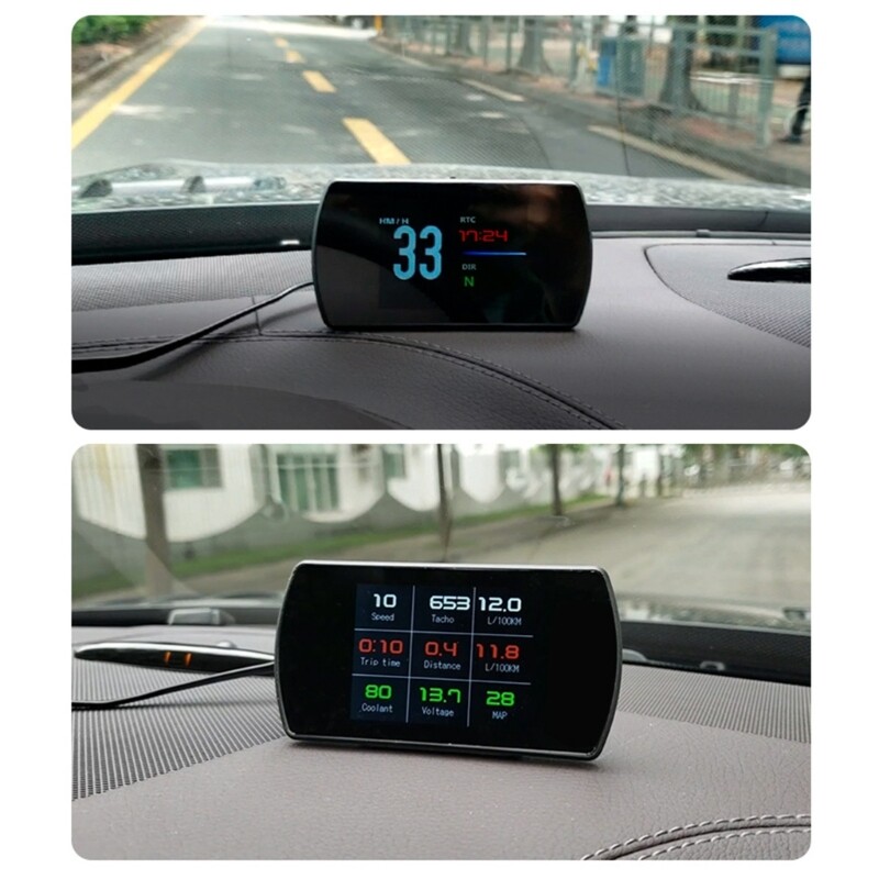 Car HUD Speedometer Security Alarm Digital Alarm Reminder Meter Electronics Tool