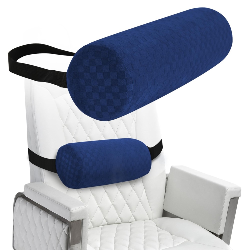 Lumbar Roll Pillow for Lower Back, Support Short-11*4.3'', Dark Blue