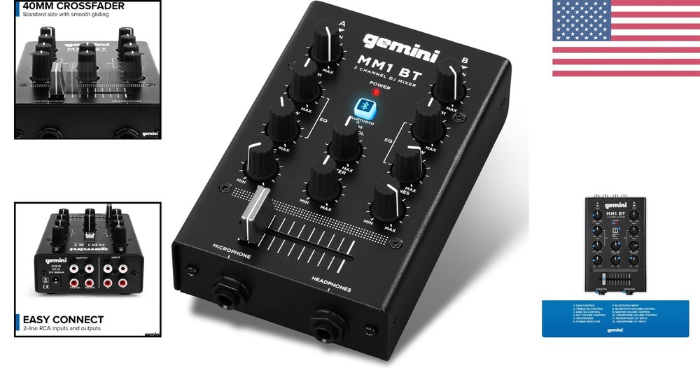 Compact 2-Channel Bluetooth Mixer for Mobile DJs - Ultimate Flexibility
