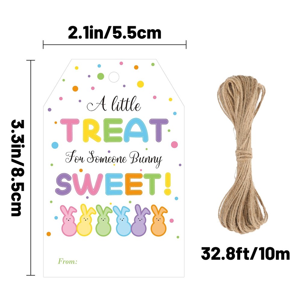 Easter Gift Tags with String Easter Bunny Name Gift Tags 50 Pcs Happy Easter ...
