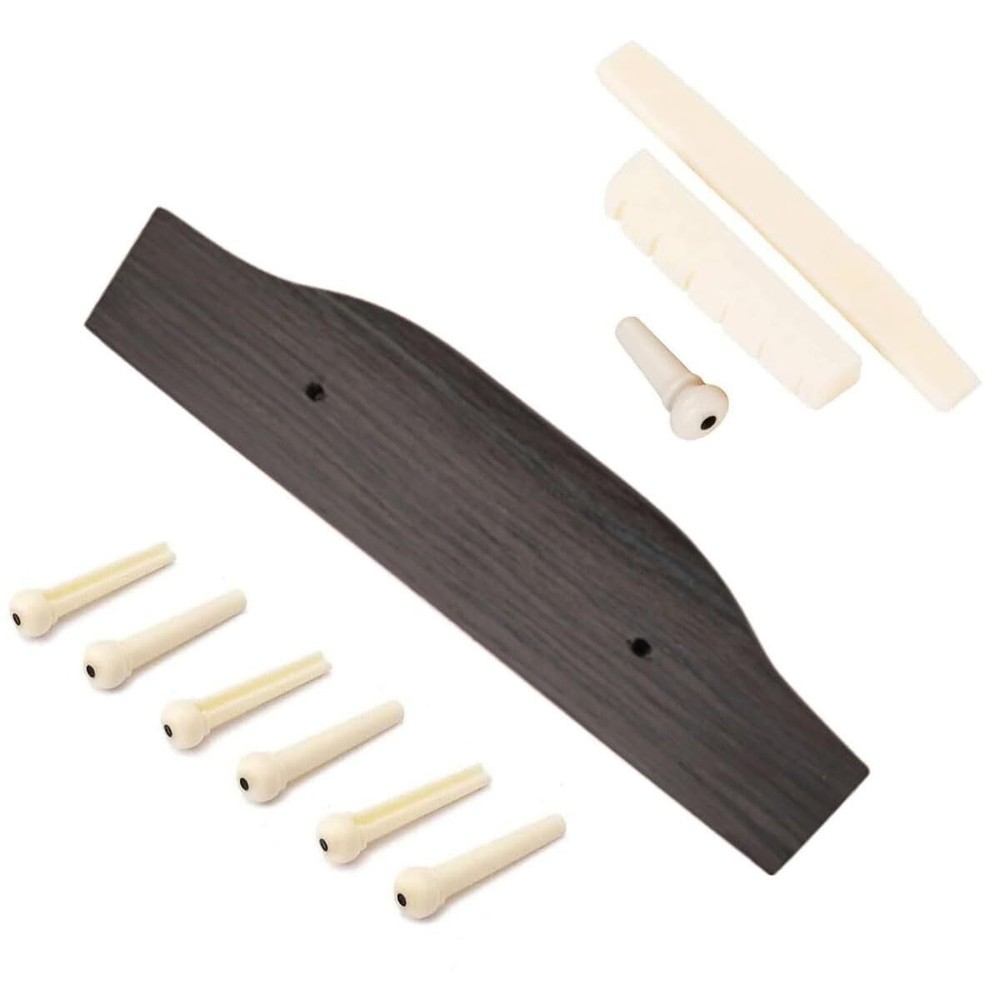 6 String Guitar Bridge Saddle Nut Pins Replacement Parts Set Accessories