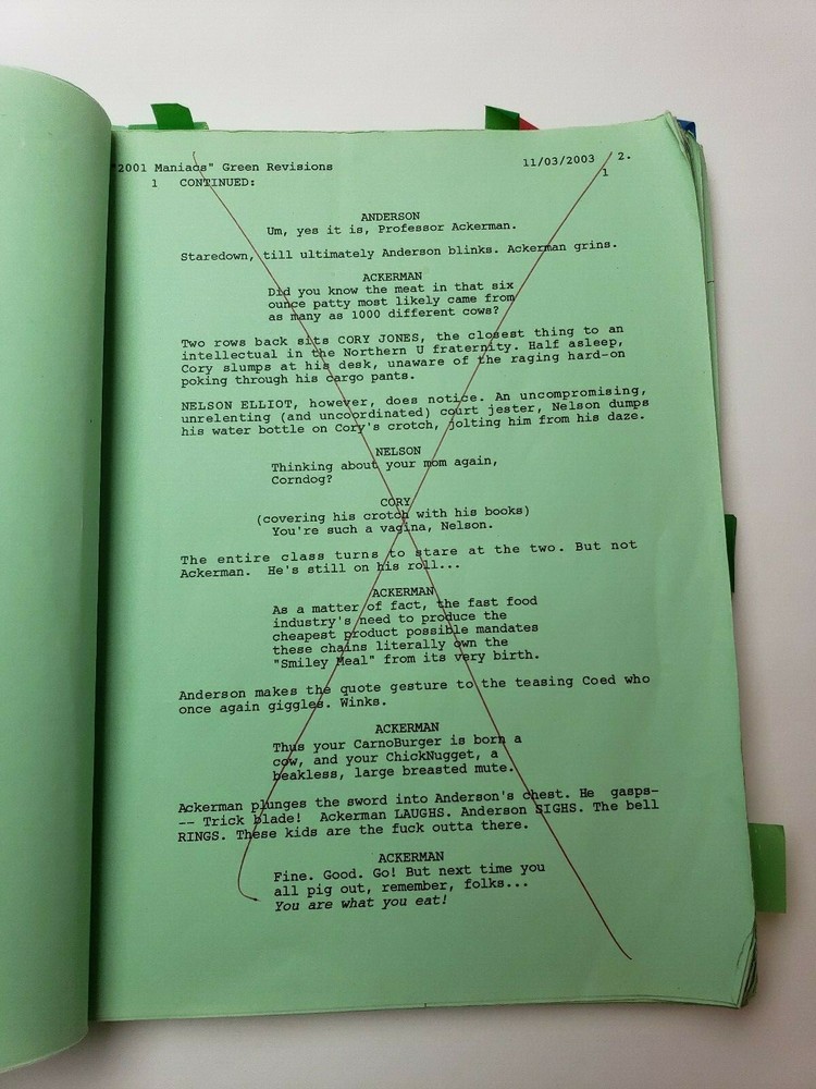 2001 MANIACS / Tim Sullivan 2003 Screenplay, Robert Englund remote town Horror