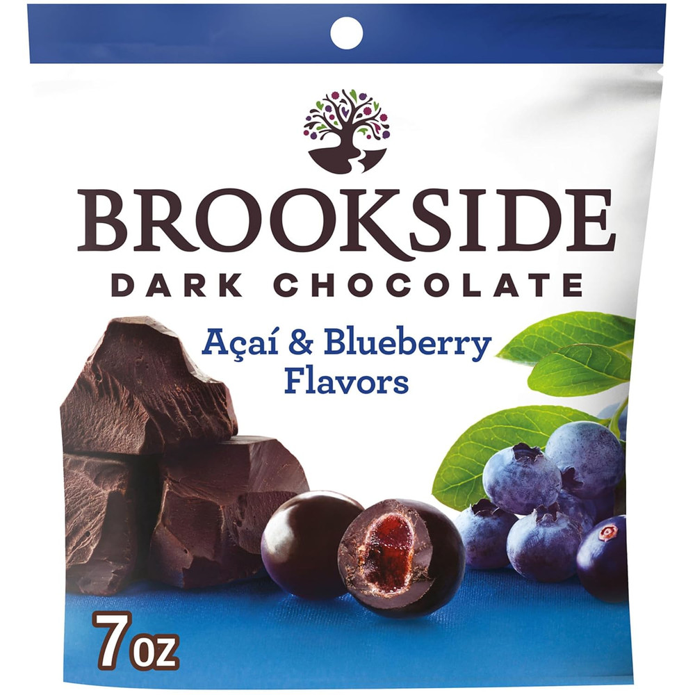 Dark Chocolate, Acai and Blueberry Flavored Snacking Chocolate Bag, 7 Oz