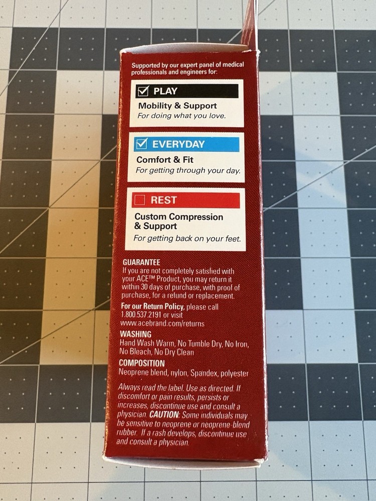 ACE Brand Adjustable Compression Wrist Support. Breathable.