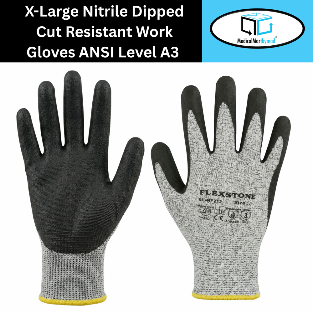 Cut Resistant Work Gloves ANSI Level A3 X-Large 12 Pairs