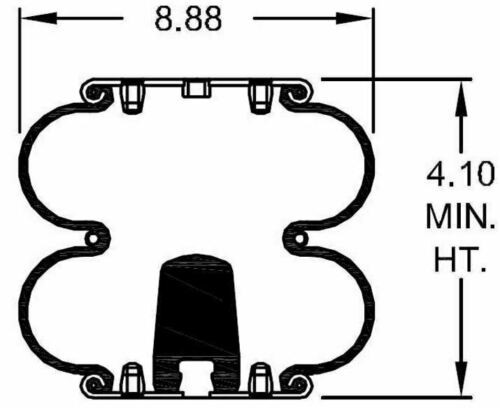 Double Convoluted Air Spring Bag Replace Hendrickson 2630 Firestone W01-358-6902