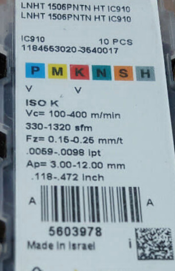 GENUINE  INSERTS 20 PCS     LNHT 1506PNTN HT IC910