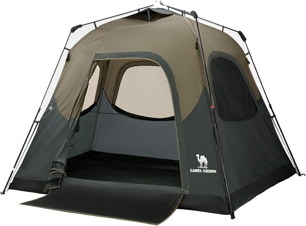 4-6 Person Instant Waterproof Camping Tent - Easy 60 Sec Setup & Carry Bag
