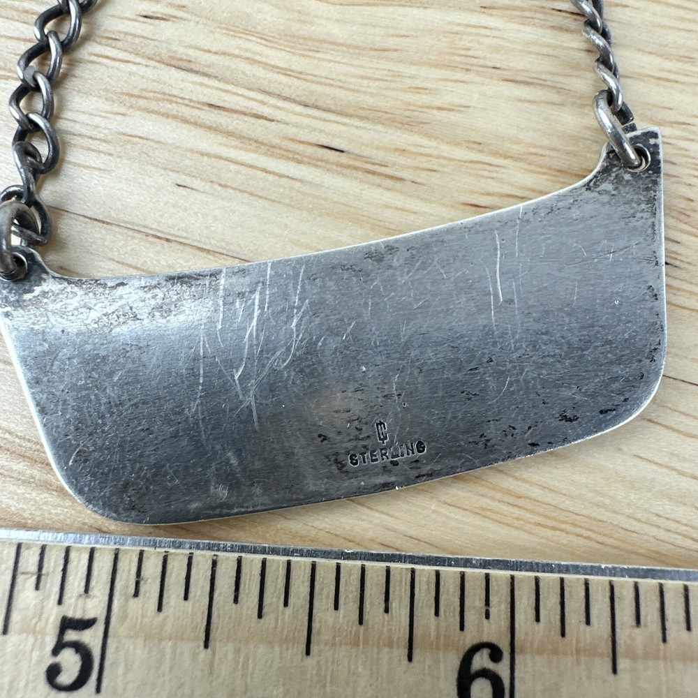Sterling Silver SCOTCH Liquor BOTTLE TAG Chain Label