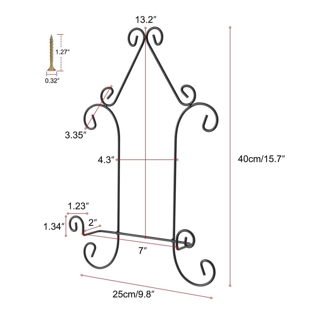 CUKE2BEET 3 Pack 16 inch Wall Mount Plate Display Hanger, Large Wall Easel Ho...