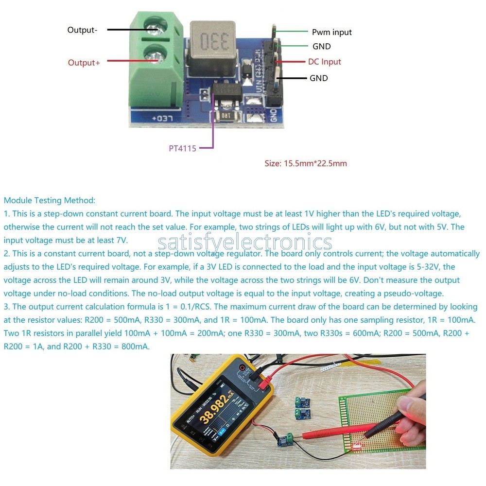 PT4115 Module 1-10S LED Constant Current Driver Output Module DC 12V PWM Dimming