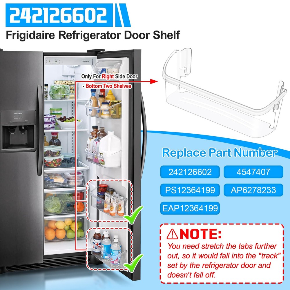 2 Pack Refrigerator Door Bin Shelf Replacement for Frigidaire 2421266