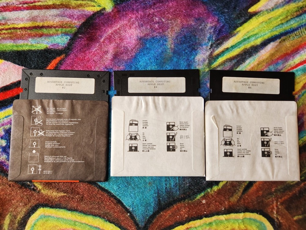 Advantage Computing - Apple Best No. 1-6 | 3 Double Sided 5.25" Disks