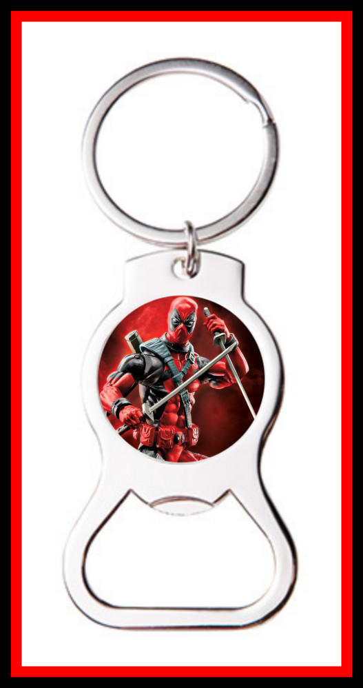DEADPOOL CUSTOM BOTTLE OPENER KEYCHAIN KEY RING - GREAT GIFT
