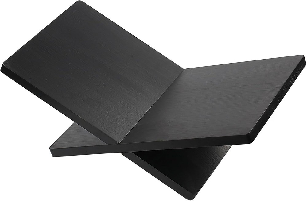 Book Stand for Reading - Solid Wood Holder Open and Closed Black