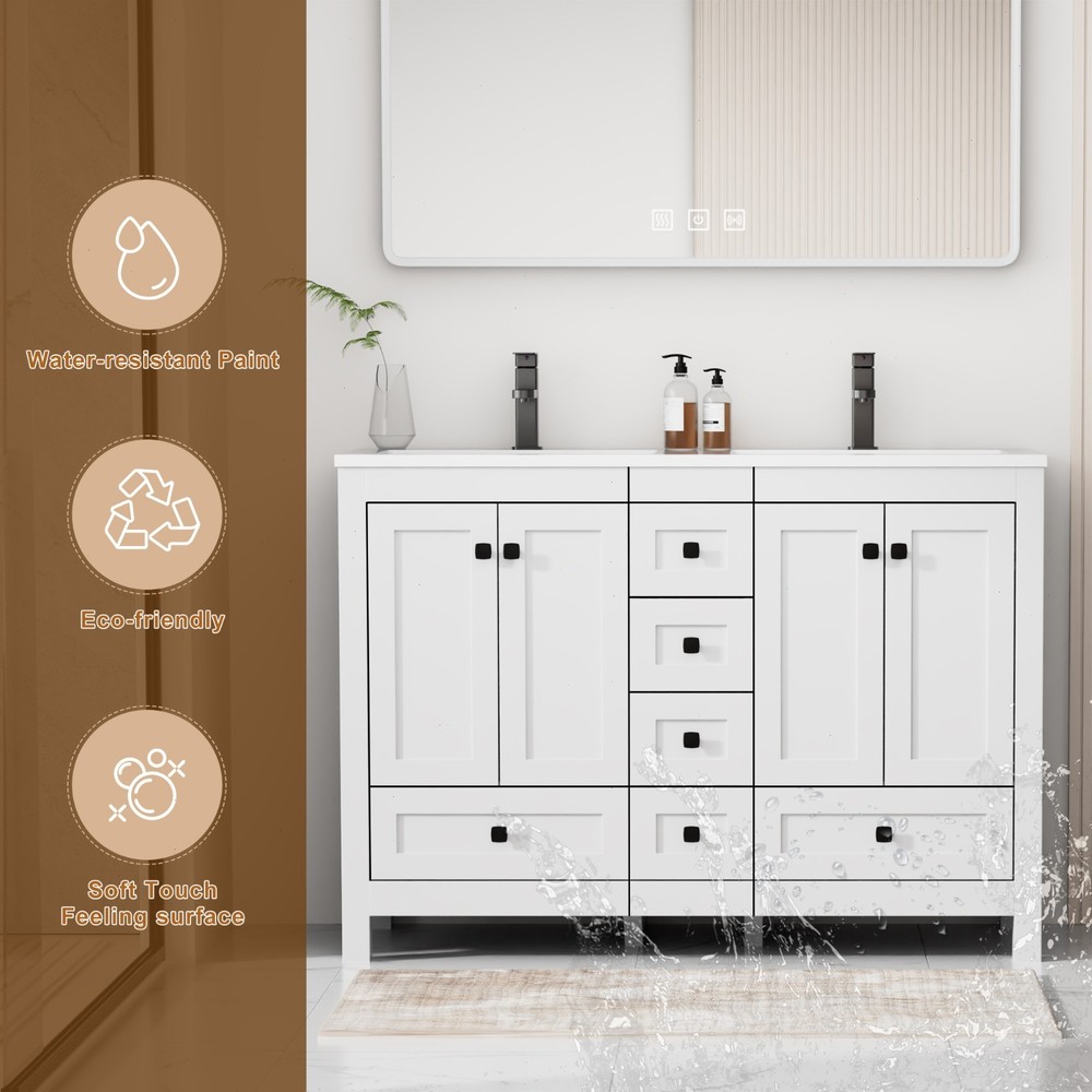 48''/60'' Bathroom Vanity with Resin Sink Top