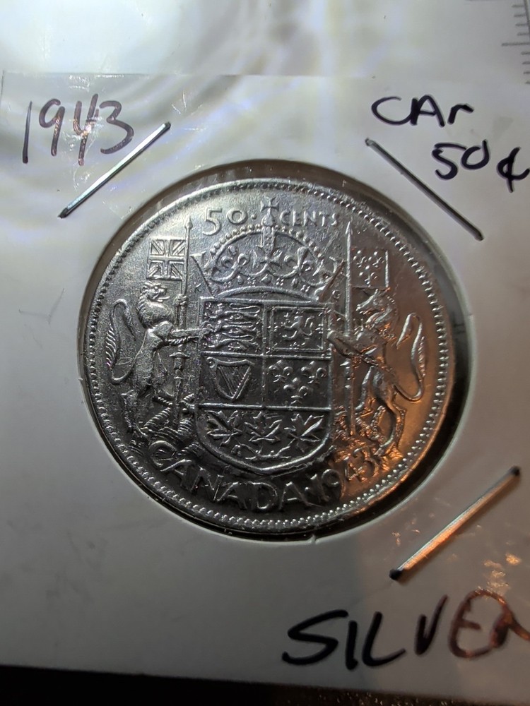 1943 Far 3  Far 3/3 Canada Silver 50 Cent (Half Dollar) (Scratch) DD111
