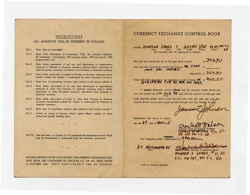 Currency Exchange Control Book 1945