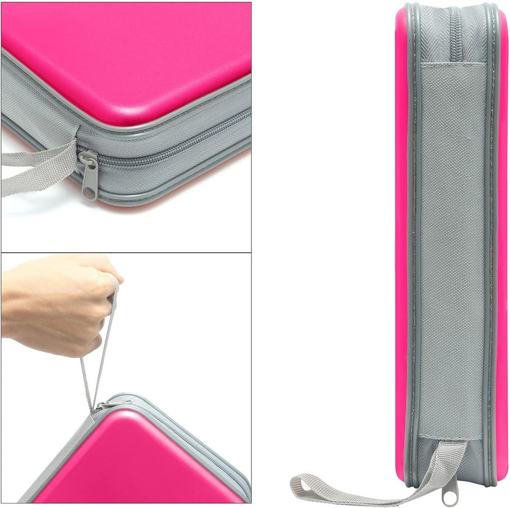 CD Case Holder, 80 Capacity CD/DVD Holders Wallet Hard Plastic Pink