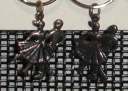 Dancing Couple Earrings, pierced, NEW