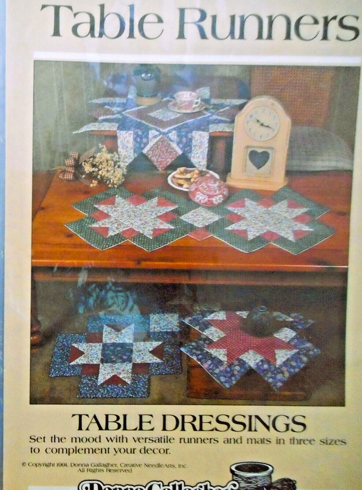 3 New Table Runner Quilt Patterns-Atkinson Waffle Time-Reversible-Classic #69