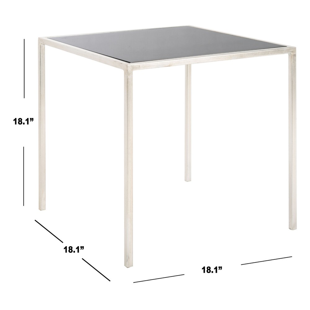 SAFAVIEH Kiley Silver Leaf Accent Table | Silver/ Black |