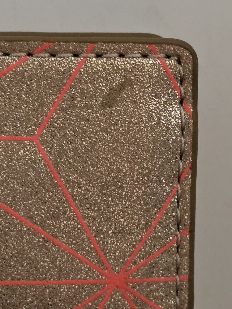 Fossil Sofia Metallic Rose Gold RFID Passport Holder Wallet Case-NWT!