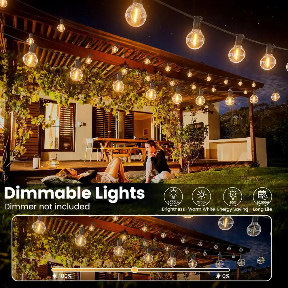 G40 104-Light 200 Ft. Indoor/Outdoor Plug-In LED Globe String-Light Shatterproof