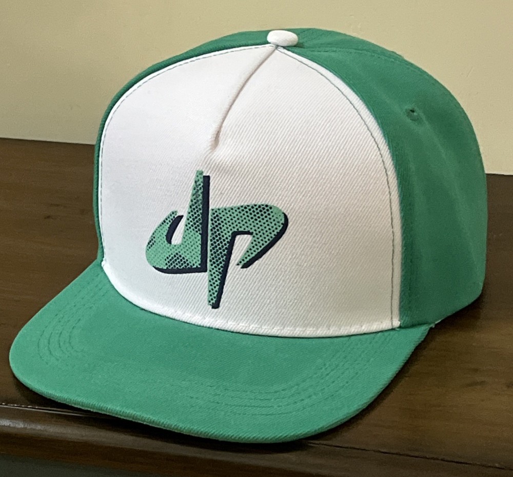 DP Dude Perfect Cap Green & White Snapback Baseball Hat dp Logo Adjustable