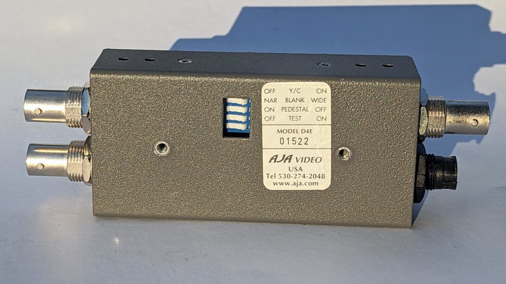 AJA D4E Serial Digital Video Encoder /Converter; SDI - 2 Composite Vid out NO PS