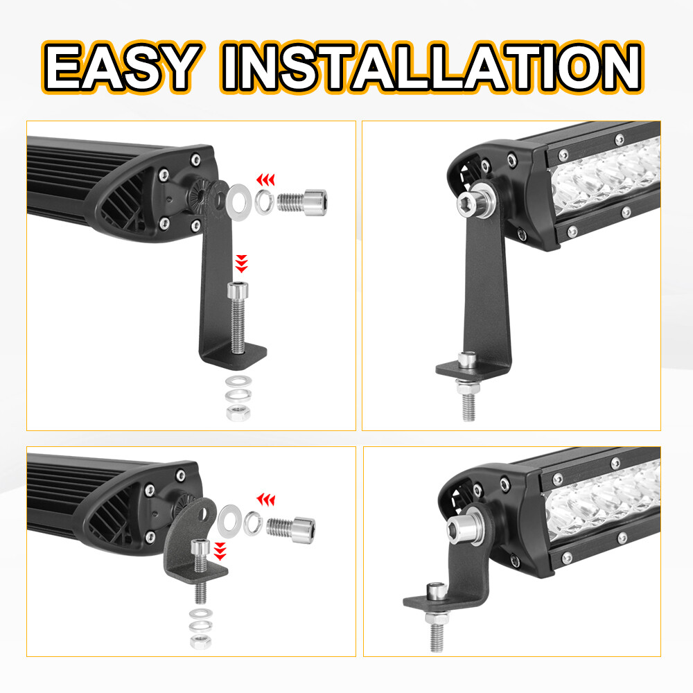2-Pack Universal Mounting Bracket Side Mount Holder For LED Work LED Light Bar