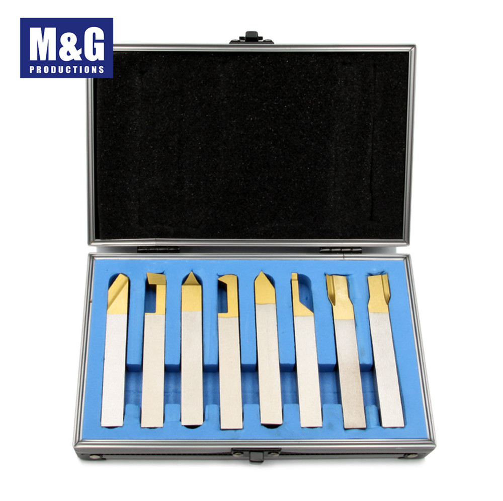 8pcs Solid HSS Tool Turning Set TiN Coated