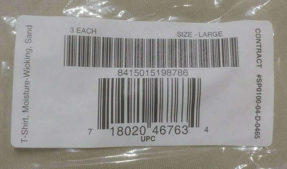Moisture Wicking Polyester Shirt (3 Pack) Sand - Large Reg NEW USGI
