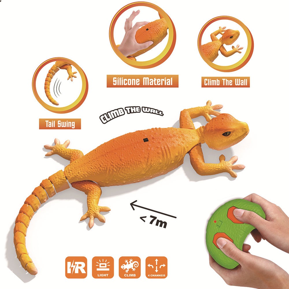 Wall Climb Gecko Toy Remote Control Interactive Game Wall Crawler Robot Kid Gift