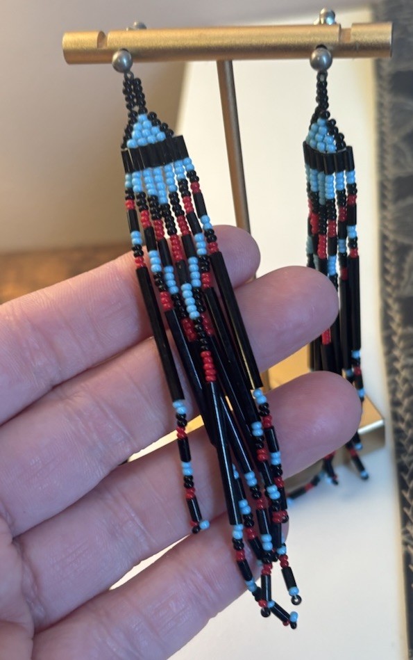 Vintage Native American Seed Bead Earrings