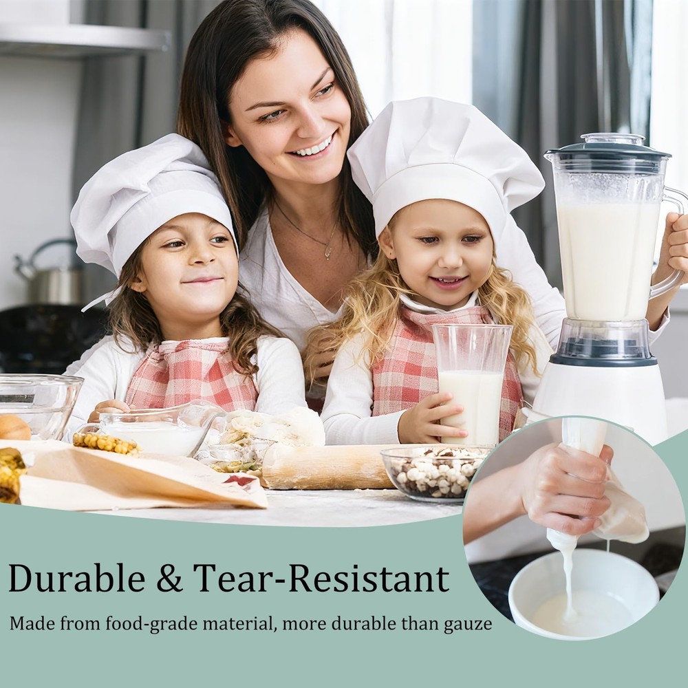 Ninsula 4PCS Nut Milk Bag, Food Grade Nylon 4 different specifications, White